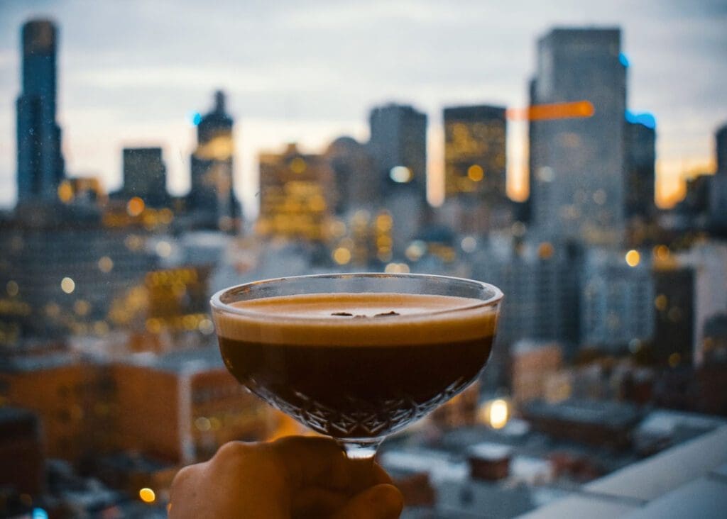 Espresso martini being held