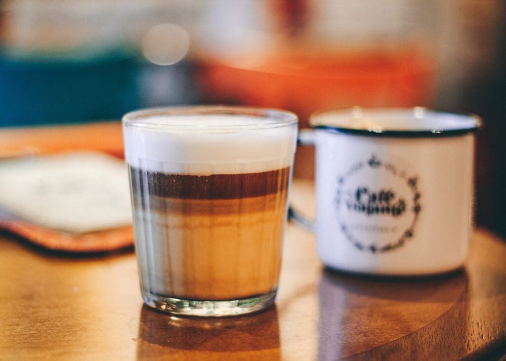 Cappuccino in a glass