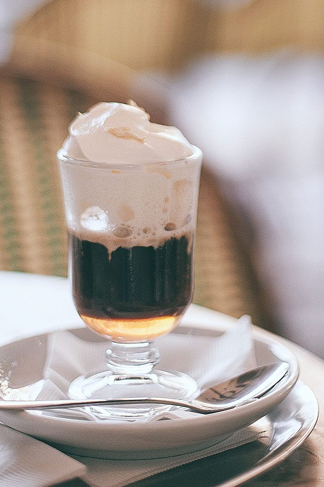 Irish Coffee In A Glass Mug

