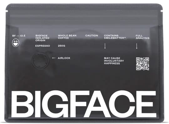 a bag of bigface coffee