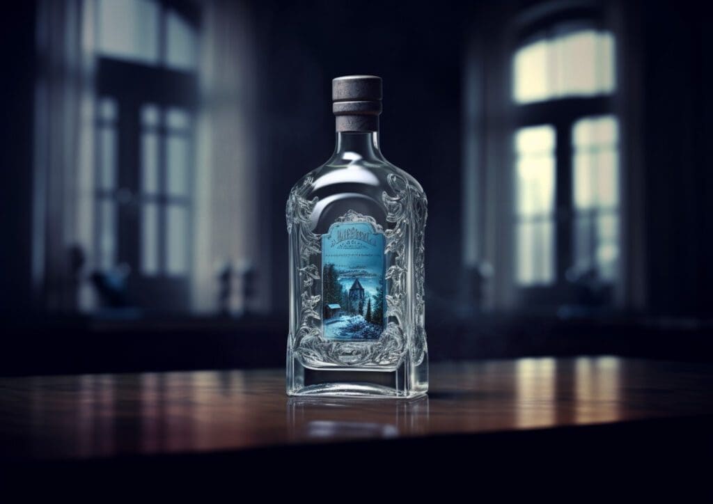 A bottle of vodka