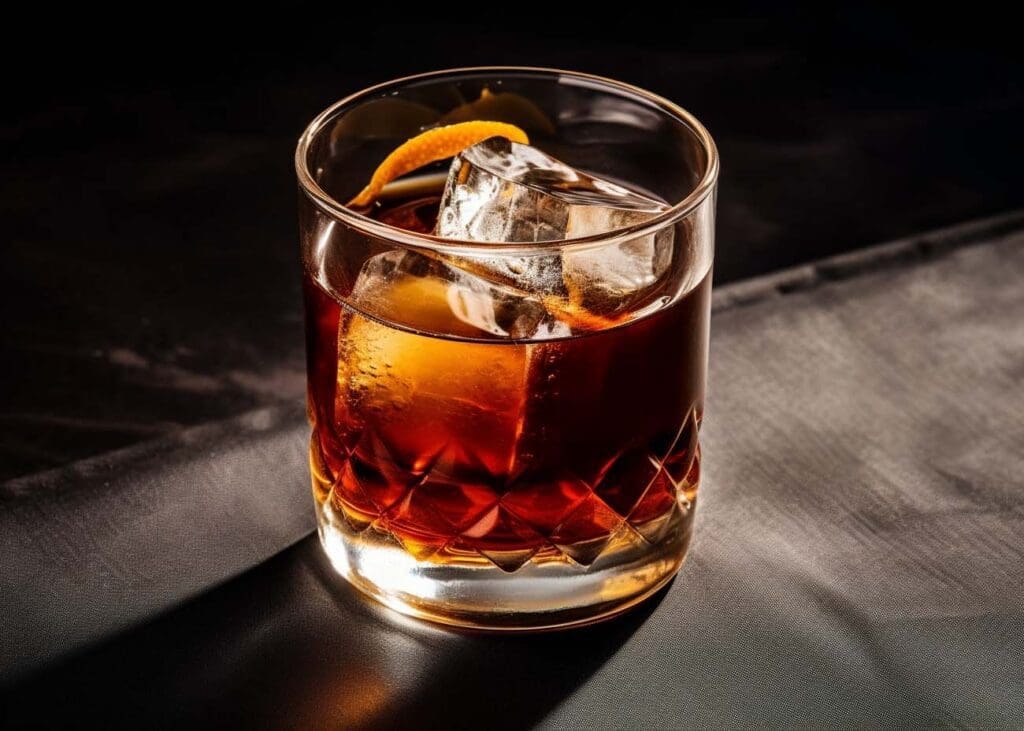 black russian cocktail in a rocks glass
