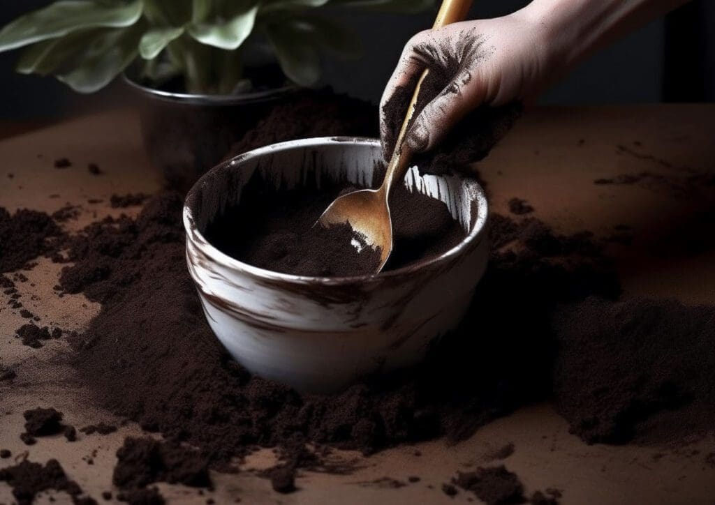 15 Coffee-Loving Houseplants: A Guide to Fertilizing with Coffee Grounds mixing spent coffee grounds into potting soil