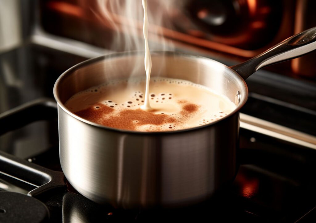 Adding Espresso Powder To Hot Milk &Amp; Vanilla