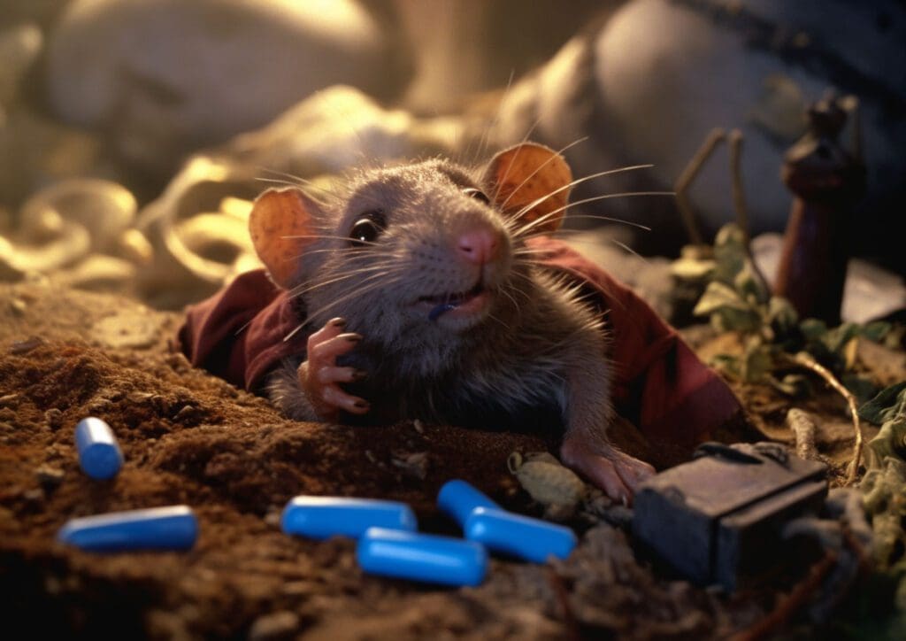 a rat dying after eating rat poison