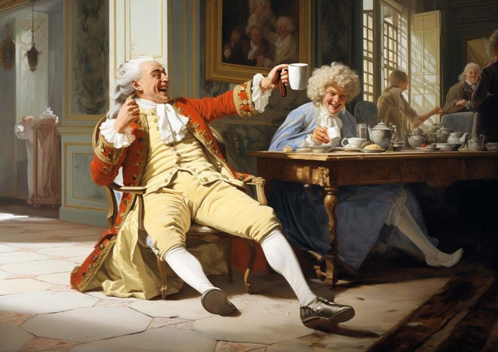 Viennese aristocracy enjoying cappuccinos