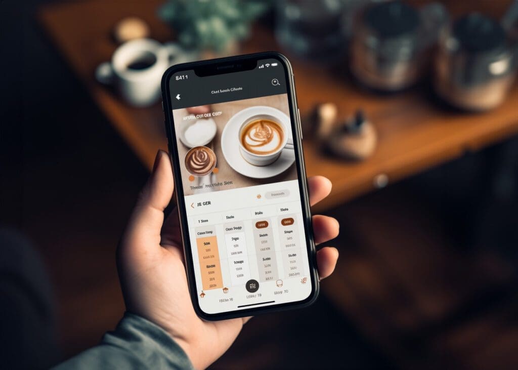 an app screen on a phone where you can order coffee