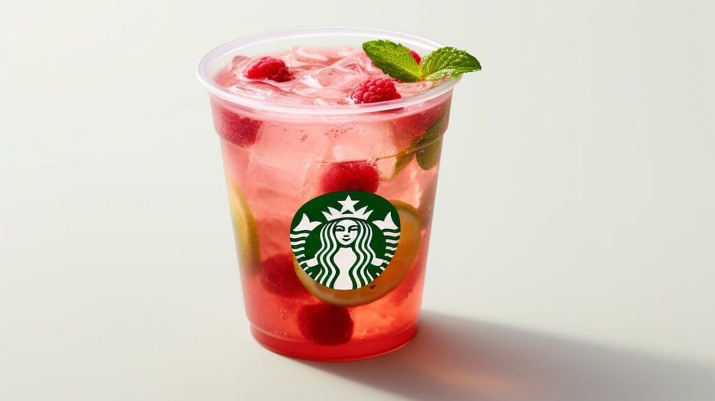 a starbucks raspberry mojito mocktail