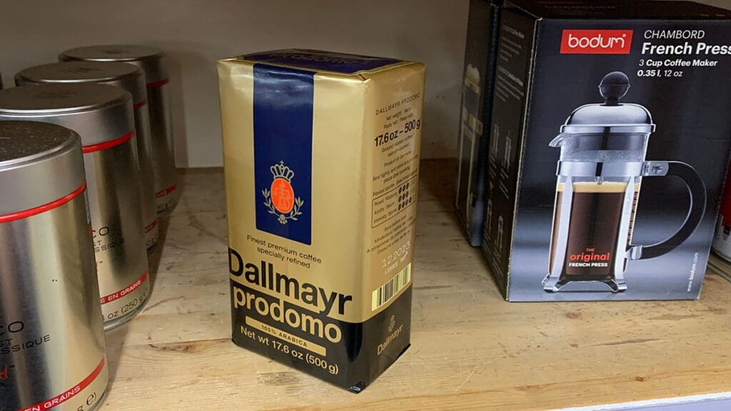 7 Best German Coffee Brands: Tchibo, Dallmayr & More Dallmayr Prodomo coffee packaging displayed