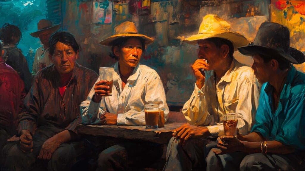 people drinking colombian tinto coffee
