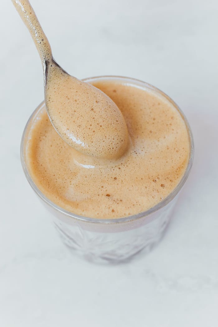 What Is Dalgona Coffee? Whipped Dalgona coffee foam