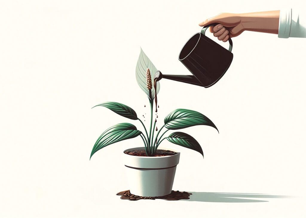 You can make a coffee-like tea for watering your peace lilies