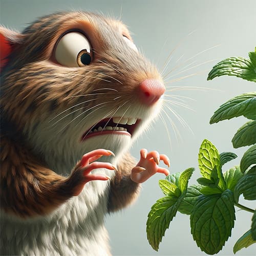 a cute vole being grossed out by peppermint