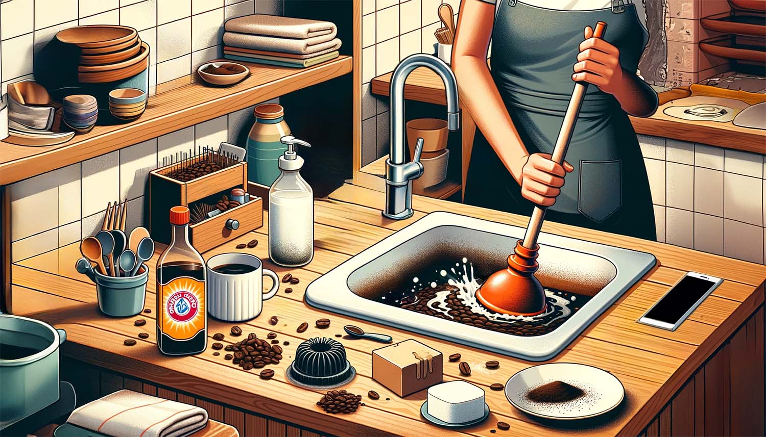 how do dissolve coffee grounds
