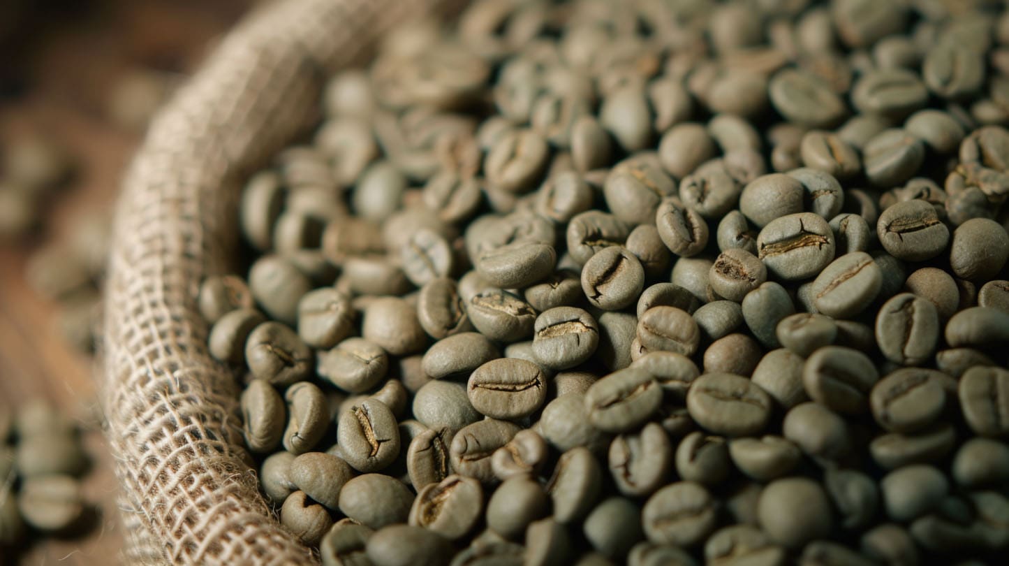 a basket of green coffee beans used for green coffee extract