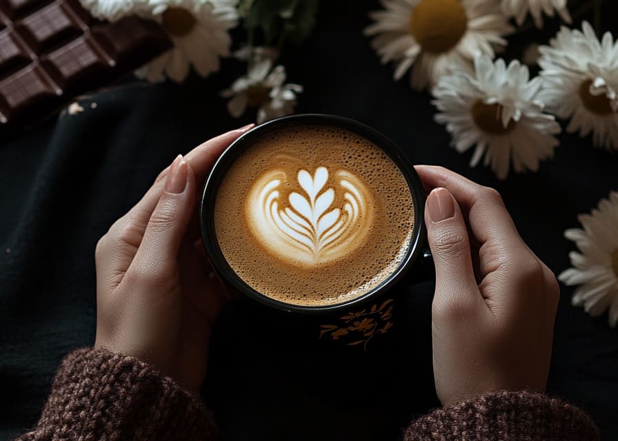 a dark chocolate mocha