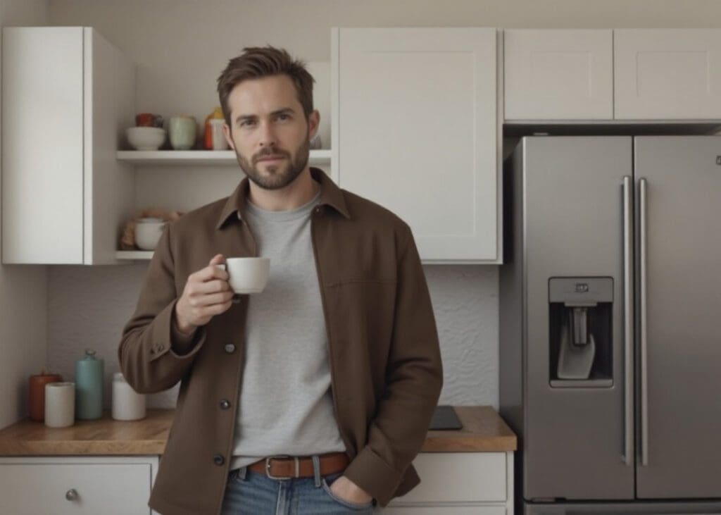 man holding a mug of coffee