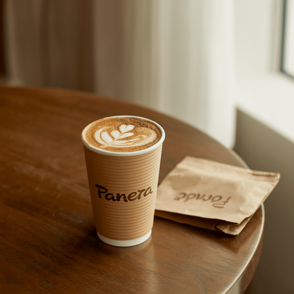 Does McDonald’s Have Almond Milk for Coffee? Complete McCafé Dairy-Free Guide 2025 Panera latte made with almond milk in a to-go cup on wooden table