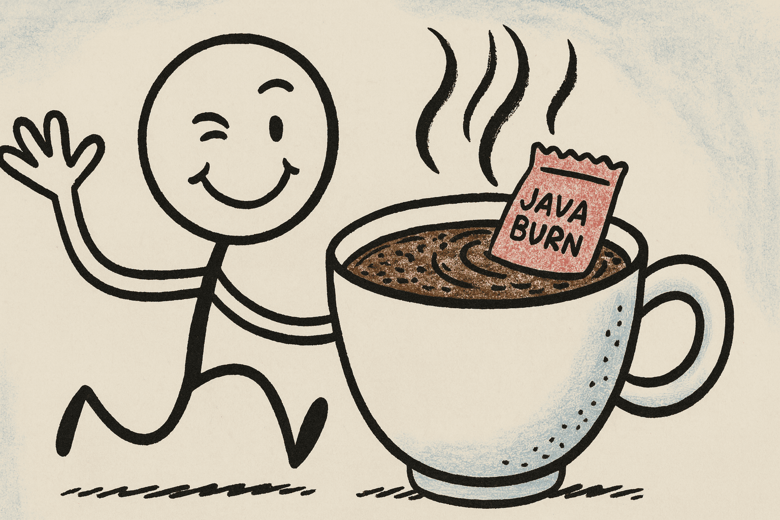 Stick figure with large coffee cup