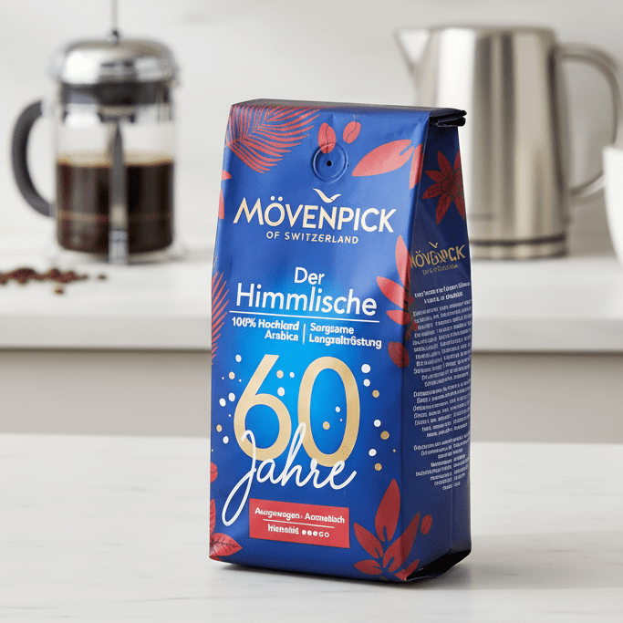 7 Best German Coffee Brands: Tchibo, Dallmayr & More Coffee bag celebrating 60 years anniversary.