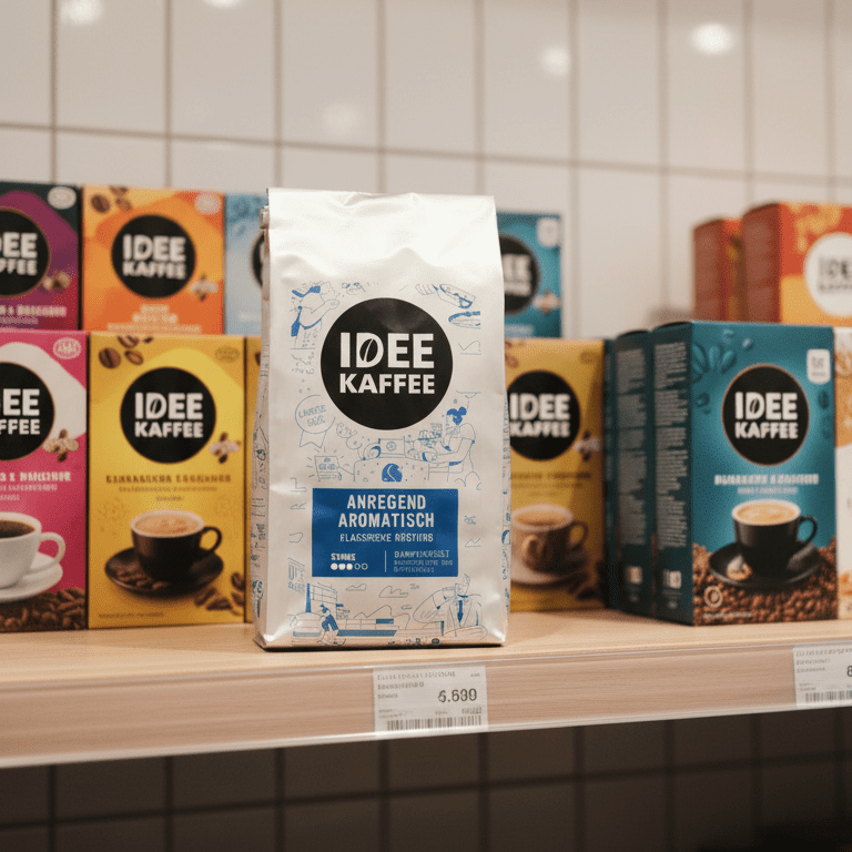 7 Best German Coffee Brands: Tchibo, Dallmayr & More Coffee packaging on store shelf.