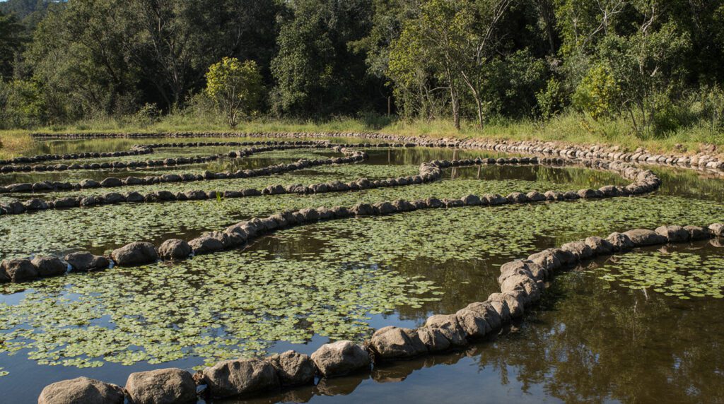 Wetland Filtration Pond Treating Coffee Wastewater.