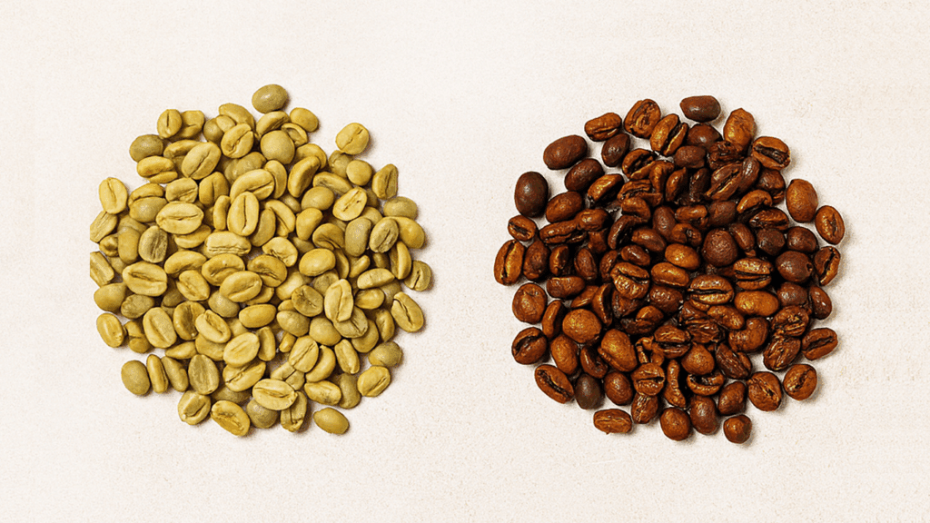 Split-View Image Showing Wet And Dry Coffee Fermentation Methods.