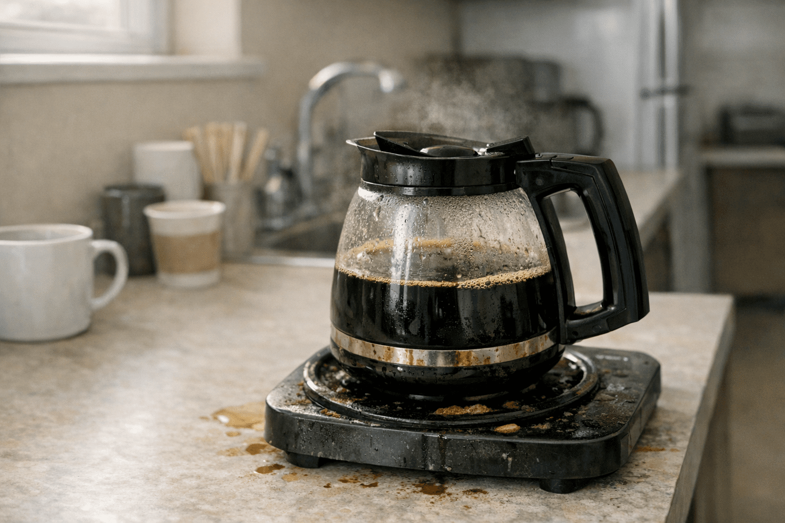 AI-generated supporting image about coffee left out over time