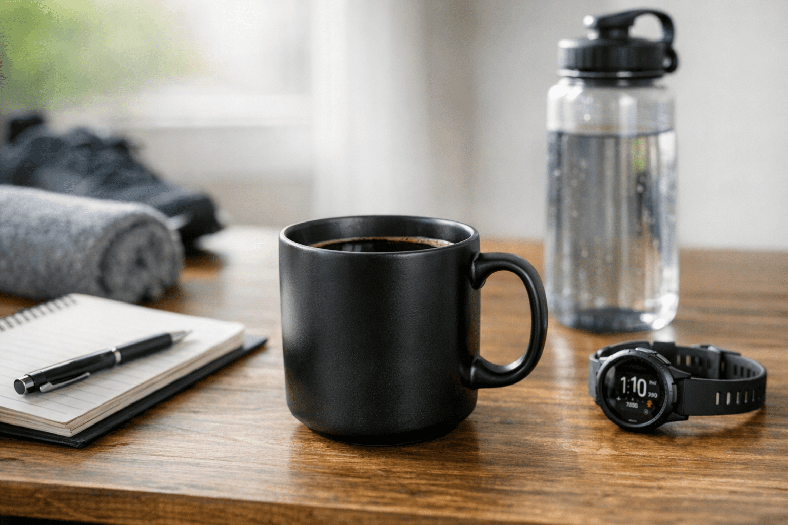 AI-generated editorial image about black coffee for weight loss
