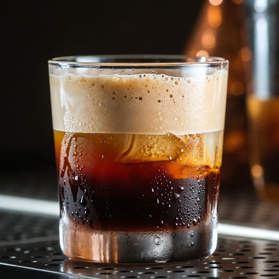 White Russian layers in glass