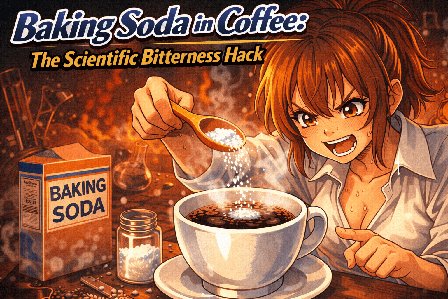 Adding baking soda to coffee