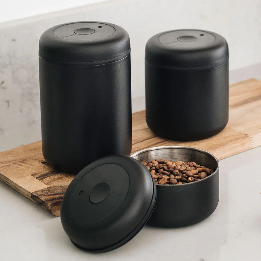 Fellow Atmos Vacuum Canister Matte Black Stainless Steel