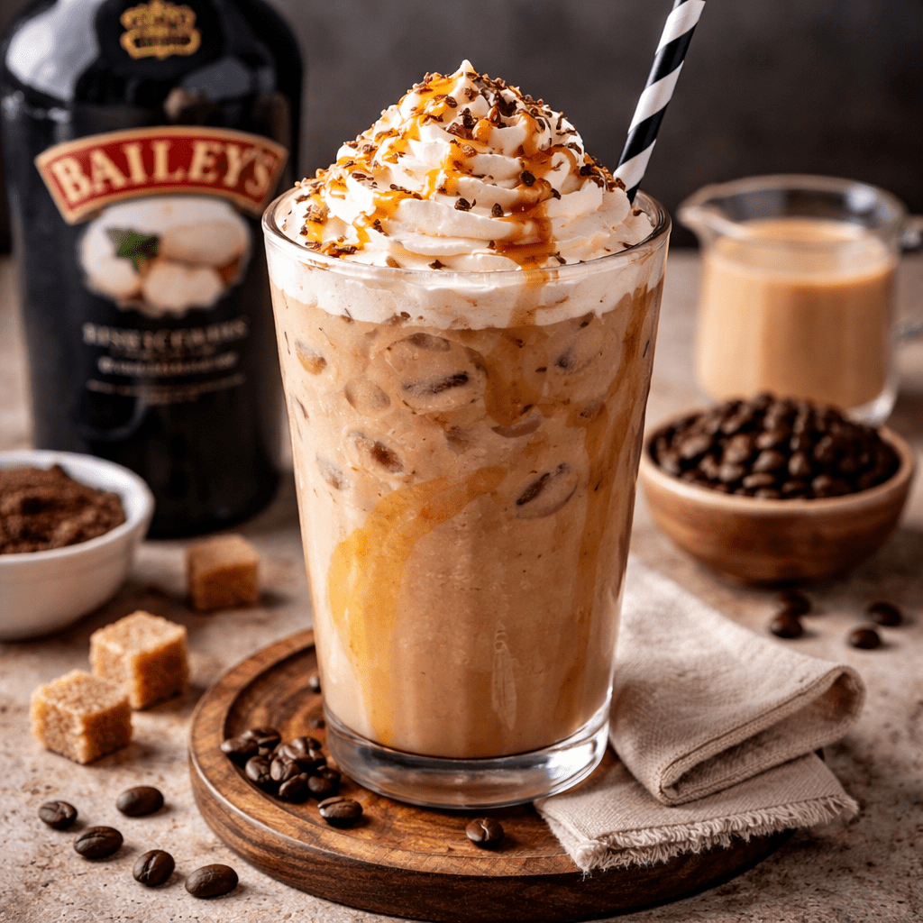 Baileys Iced Coffee — Layered With Whipped Cream And Chocolate Drizzle