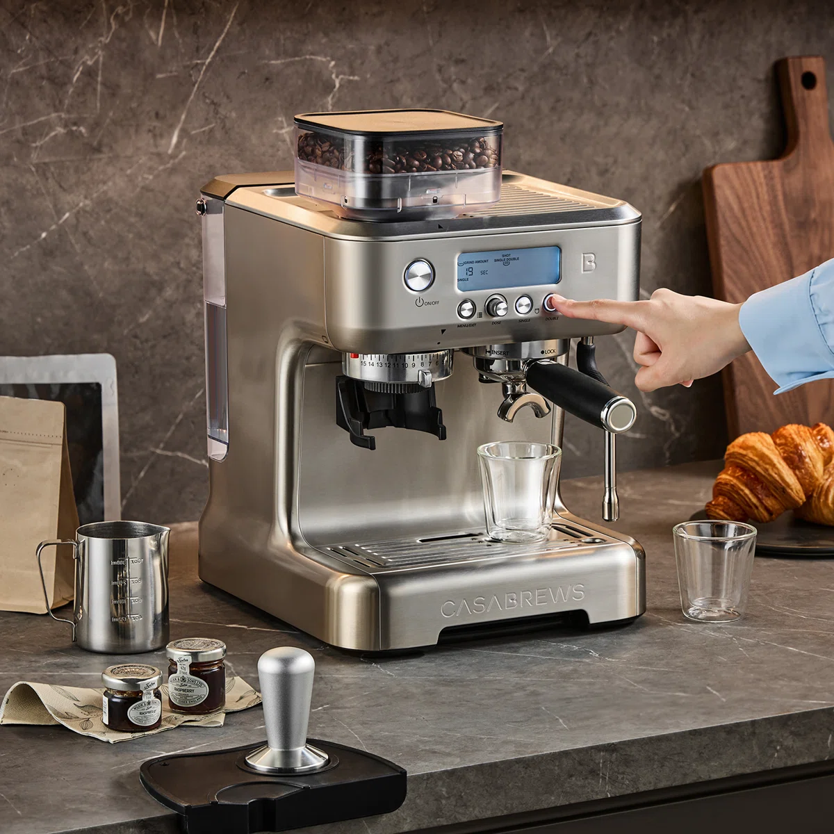 Breville Barista Pro BES878 espresso machine with LCD display