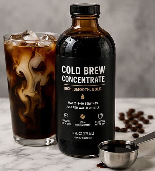 Cold brew concentrate in a glass jar