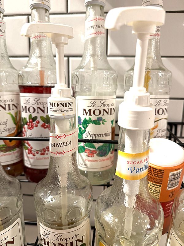 Monin Coffee Syrups At A Specialty Café Bar