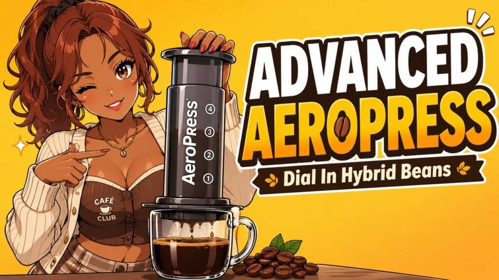 Anime-style featured image for Advanced AeroPress Technique: How to Dial In Modern Hybrid Beans