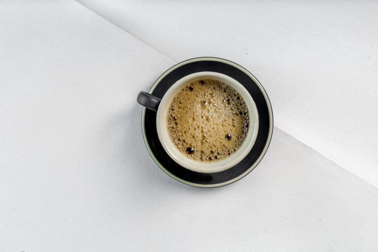 Cup of espresso coffee for a recipe guide