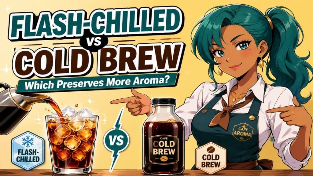 Anime-style featured image for Flash-Chilled vs Cold Brew: Which Preserves More Aroma?