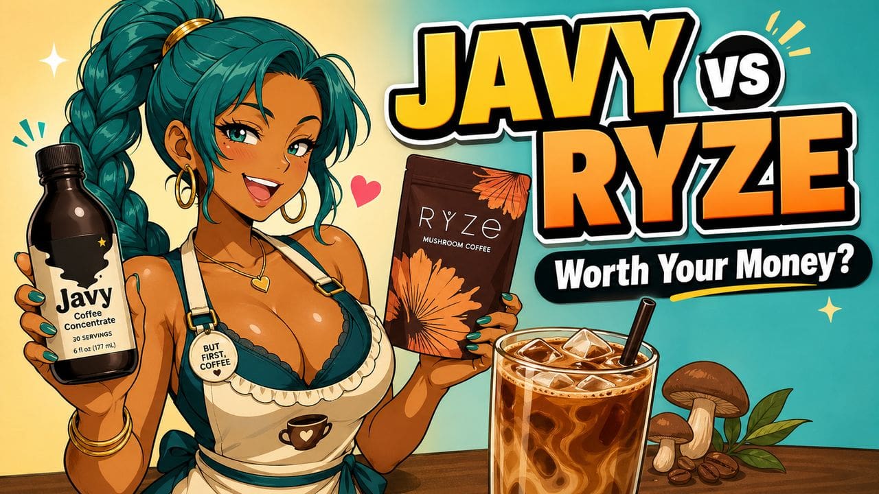 Anime-style featured image for Javy vs. RYZE: Which Functional Coffee Alternative Is Worth Your Money?